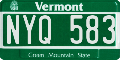 VT license plate NYQ583