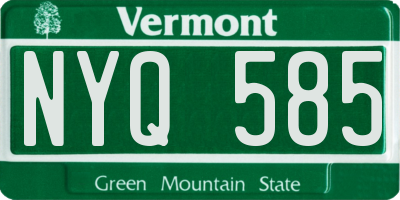VT license plate NYQ585