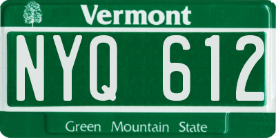 VT license plate NYQ612
