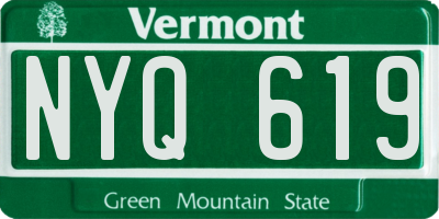 VT license plate NYQ619