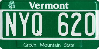 VT license plate NYQ620