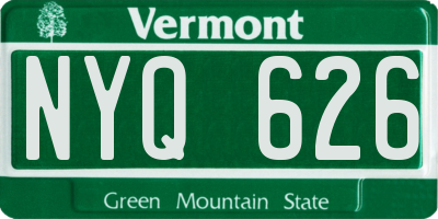 VT license plate NYQ626