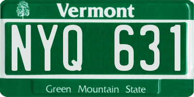 VT license plate NYQ631