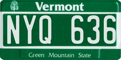VT license plate NYQ636