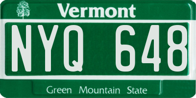 VT license plate NYQ648