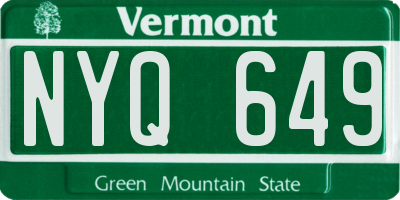 VT license plate NYQ649