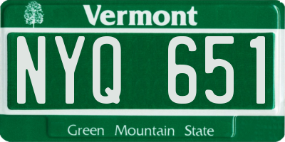 VT license plate NYQ651