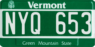 VT license plate NYQ653