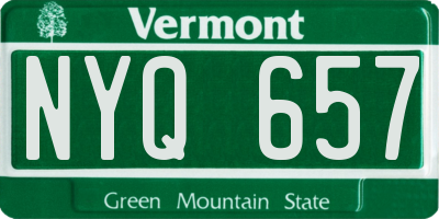 VT license plate NYQ657