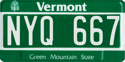 VT license plate NYQ667
