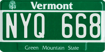 VT license plate NYQ668