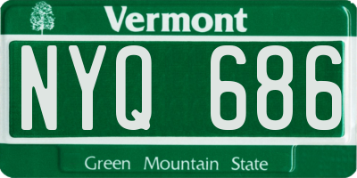VT license plate NYQ686