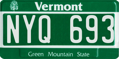 VT license plate NYQ693