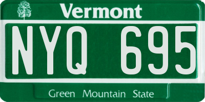 VT license plate NYQ695