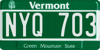 VT license plate NYQ703