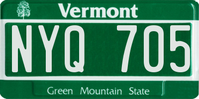 VT license plate NYQ705