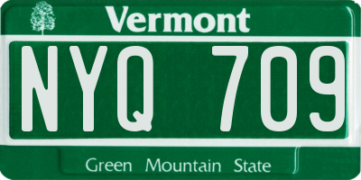 VT license plate NYQ709