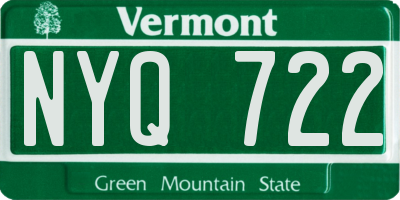 VT license plate NYQ722