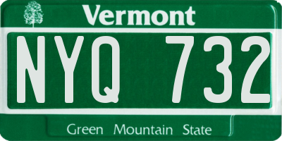 VT license plate NYQ732