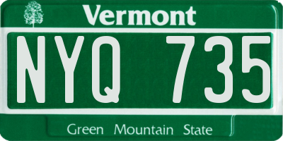 VT license plate NYQ735