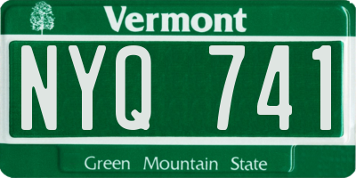 VT license plate NYQ741