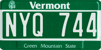 VT license plate NYQ744