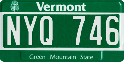 VT license plate NYQ746