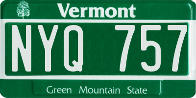 VT license plate NYQ757
