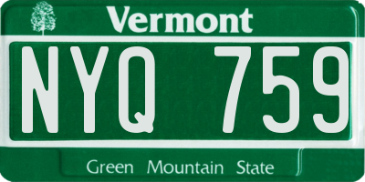 VT license plate NYQ759