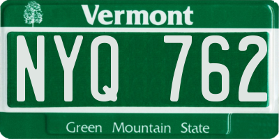 VT license plate NYQ762