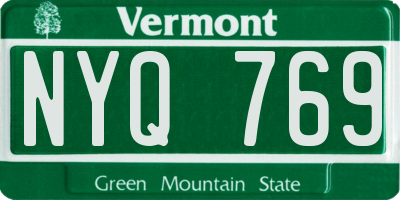 VT license plate NYQ769