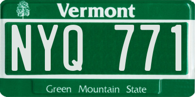 VT license plate NYQ771
