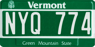 VT license plate NYQ774