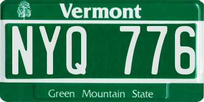VT license plate NYQ776