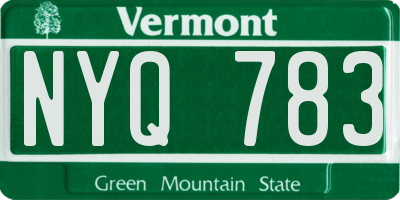 VT license plate NYQ783