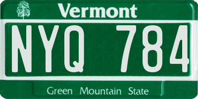 VT license plate NYQ784