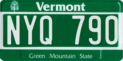 VT license plate NYQ790