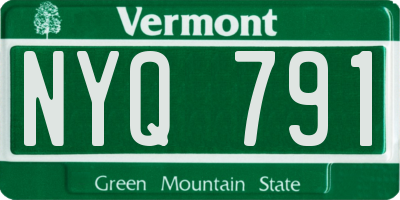 VT license plate NYQ791