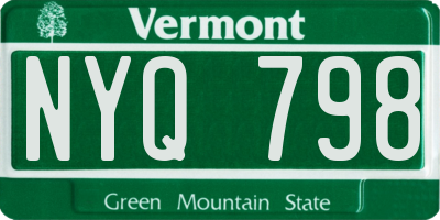 VT license plate NYQ798