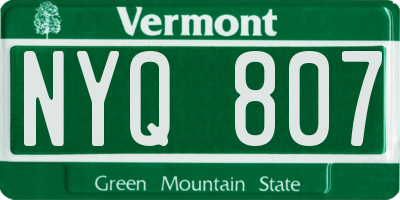VT license plate NYQ807