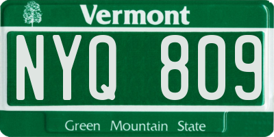 VT license plate NYQ809