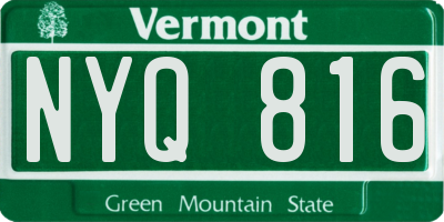 VT license plate NYQ816