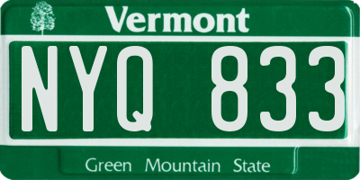 VT license plate NYQ833