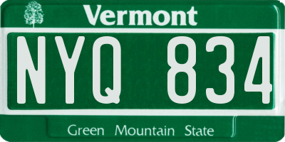 VT license plate NYQ834