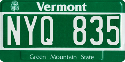 VT license plate NYQ835