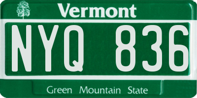 VT license plate NYQ836