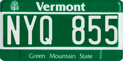 VT license plate NYQ855