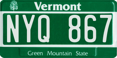 VT license plate NYQ867