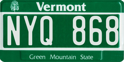 VT license plate NYQ868