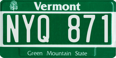 VT license plate NYQ871